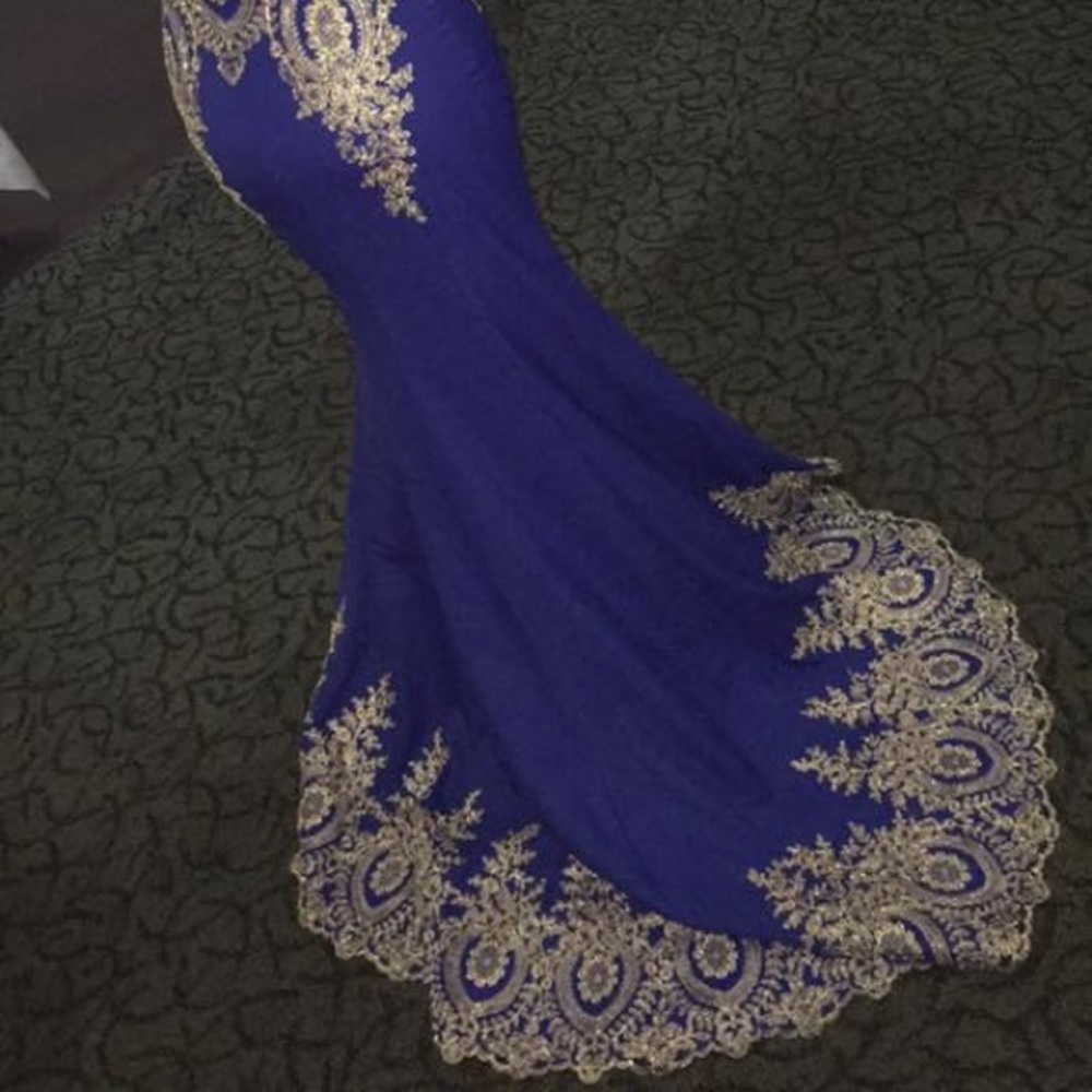 Gold Lace Sweet Heart Prom Dress